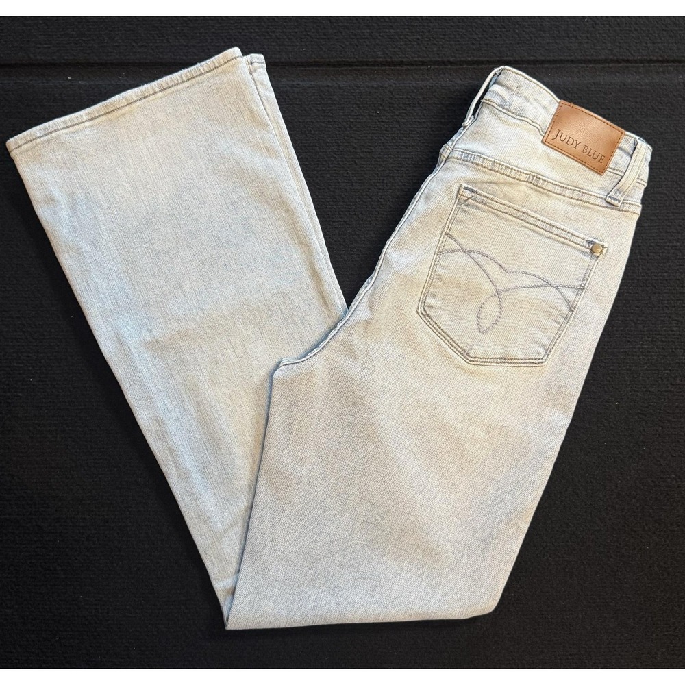 Judy Blue Jeans Womens 9/29 Short Blue Light Wash Bootcut Stretch Denim JB88784